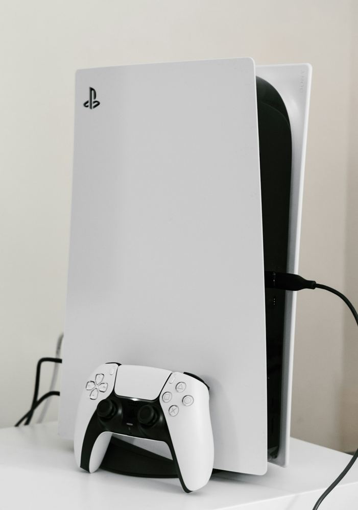 Game console on a desk ready for review testing
